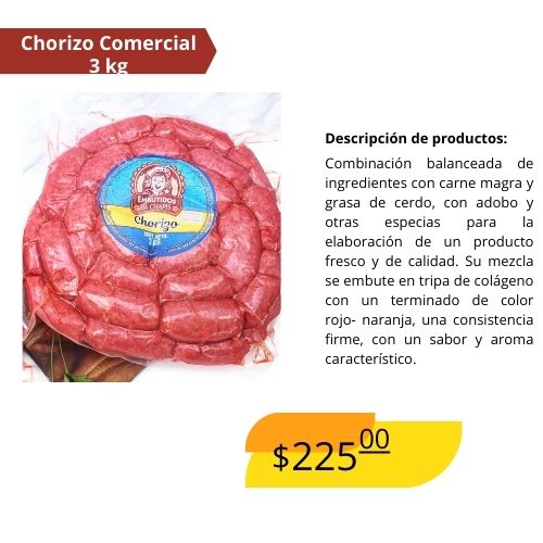 Chorizo comercial 3Kg