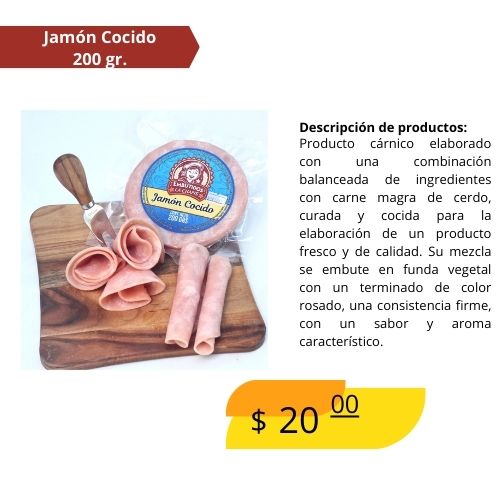 Jamón cocido 200 Gr.