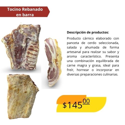Tocino rebanado en barra
